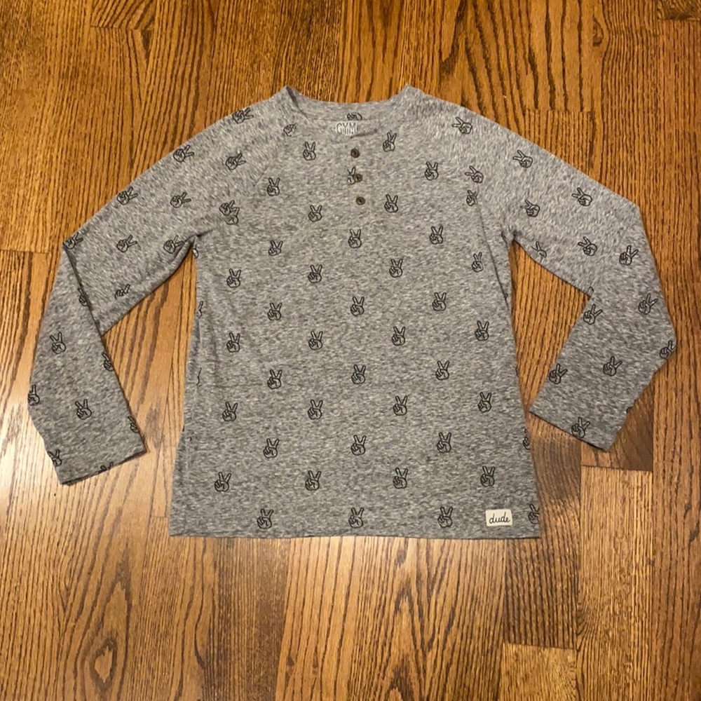 Gymboree boys long sleeve gray shirt size L 10/12